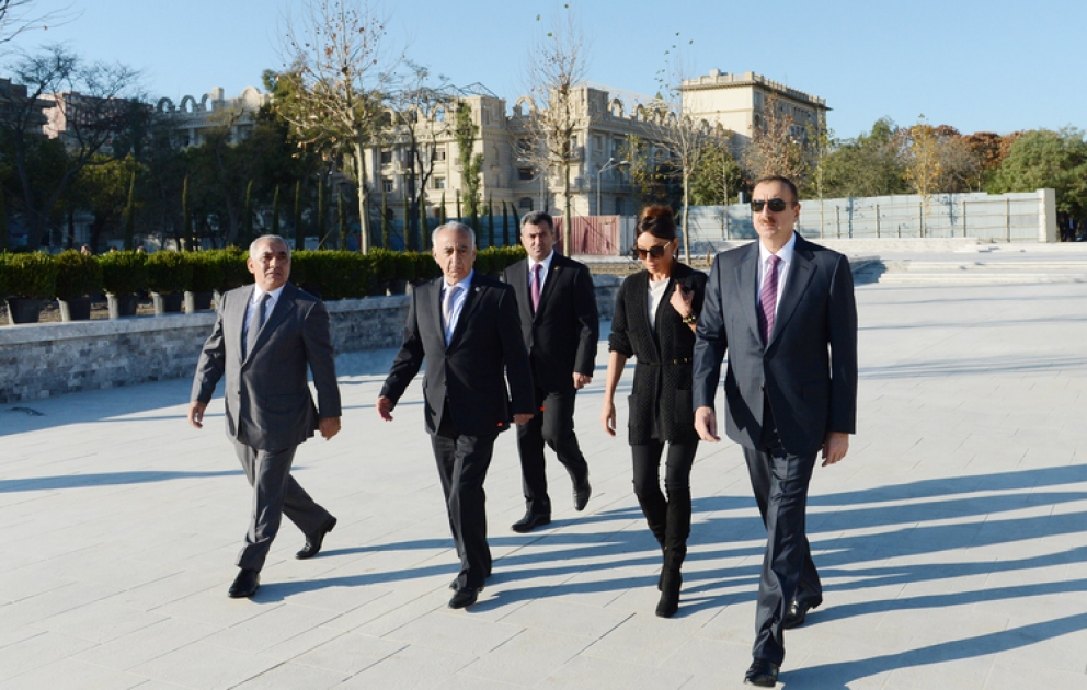 Le président azerbaïdjanais M. Ilham Aliyev a visité le parc Dédé Gorgoud dans l’arrondissement de Narimanov à Bakou