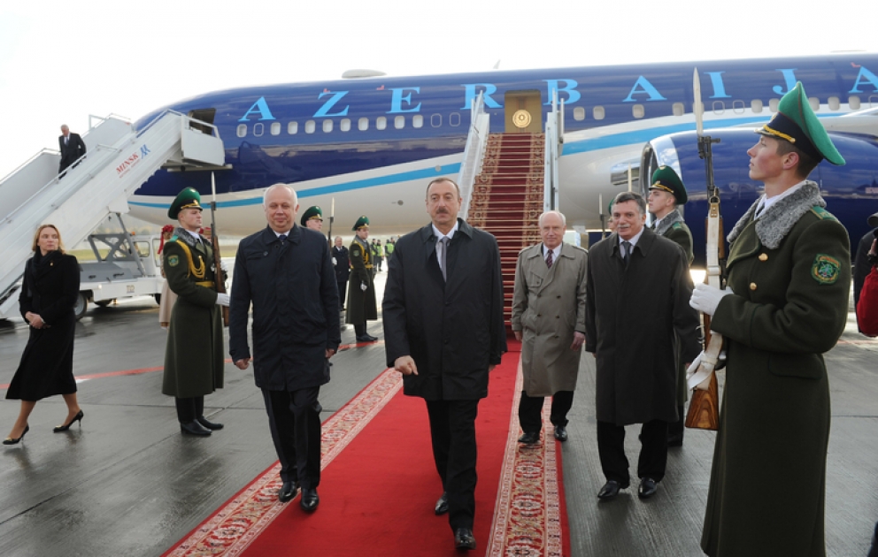 Le président azerbaïdjanais Ilham Aliyev est arrivé à Minsk pour participer à la réunion du Conseil des Chefs d’Etat de la CEI