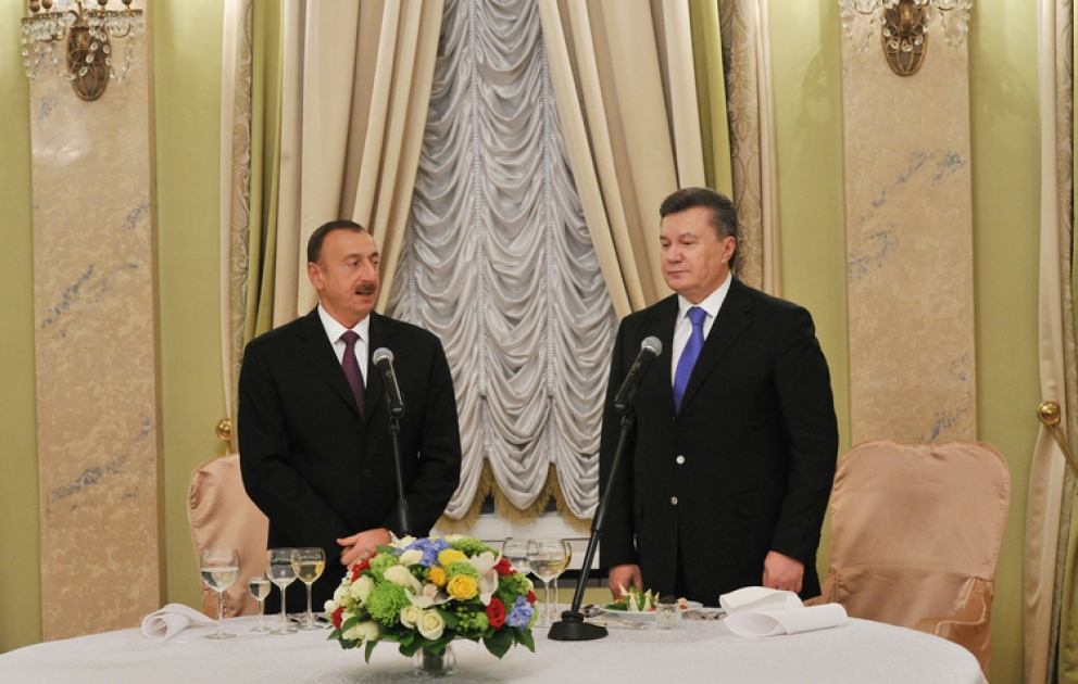 La visite officielle du président azerbaïdjanais Ilham Aliyev en Ukraine Une réception offerte en l’honneur du président azerbaïdjanais