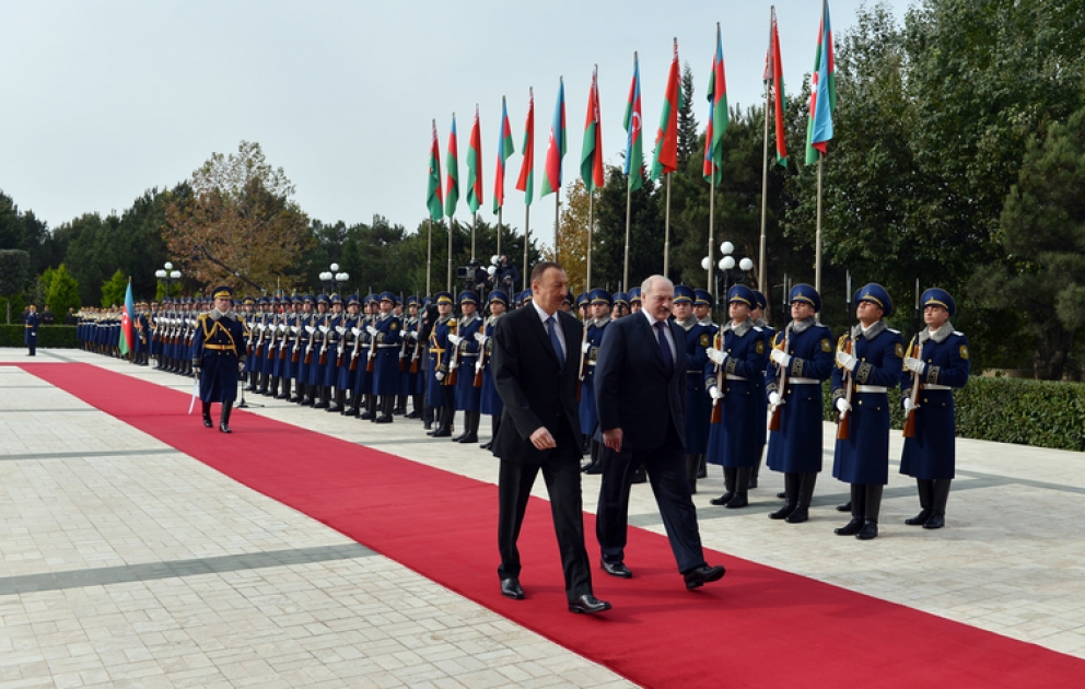 La cérémonie officielle d’accueil du président biélorusse Alexandre Loukachenko
