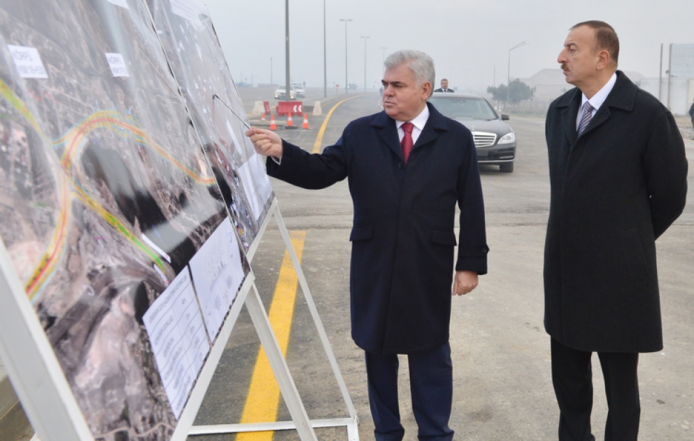 Le président azerbaïdjanais Ilham Aliyev a participé à l’ouverture de la route Zabrat-Kurdekhany-Pirchaghy après la reconstruction