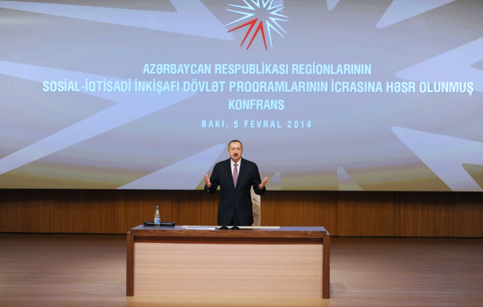 Azərbaycan Prezidenti İlham Əliyev regionların sosial-iqtisadi inkişafı Dövlət proqramlarının icrasına həsr olunan konfrans-sərgidə iştirak edib