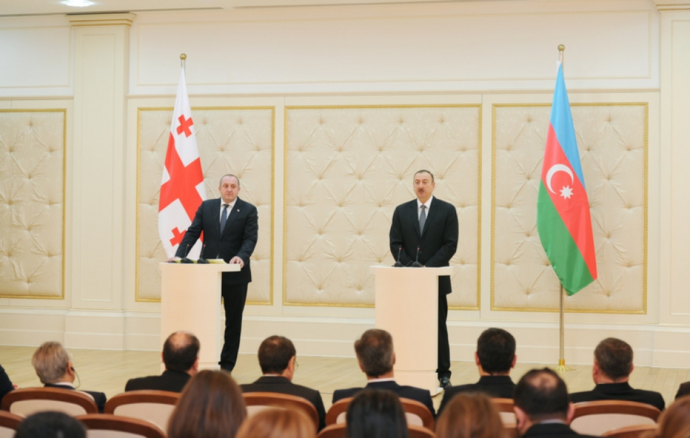 Azərbaycan və Gürcüstan prezidentləri mətbuata bəyanatlarla çıxış etdilər