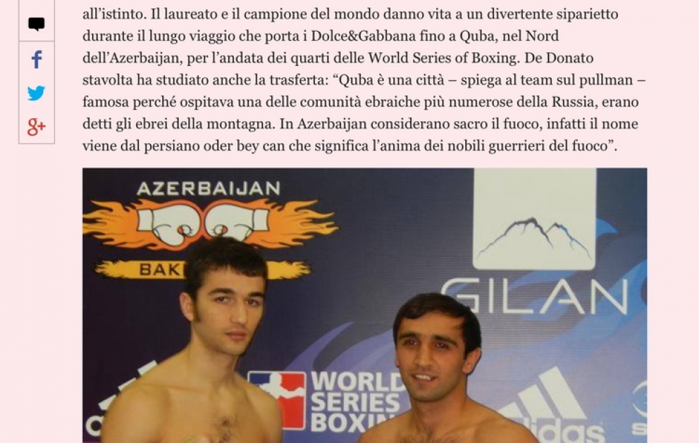 “Baku Fires” komandasının “Dolce Gabbana İtalia Thunder” kollektivinə 5:0 hesabı ilə qalib gəlməsi İtaliya mətbuatında böyük əks-səda doğurub