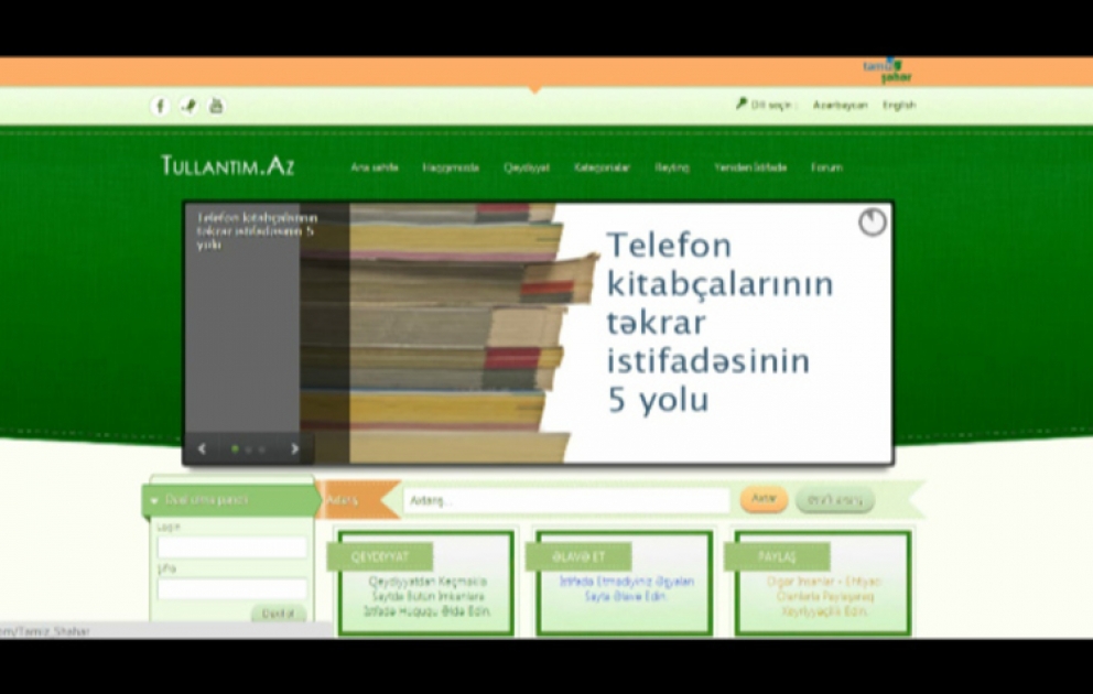 Yeni tullantim.az saytı istifadəyə verilib
