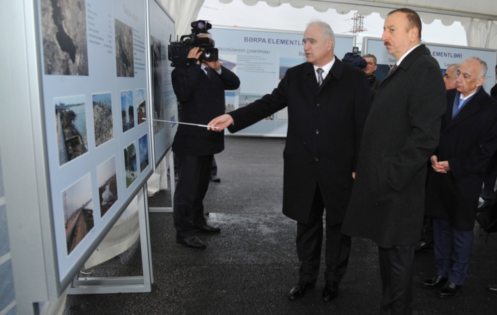 President Ilham Aliyev examines Boyukshor environmental improvement project