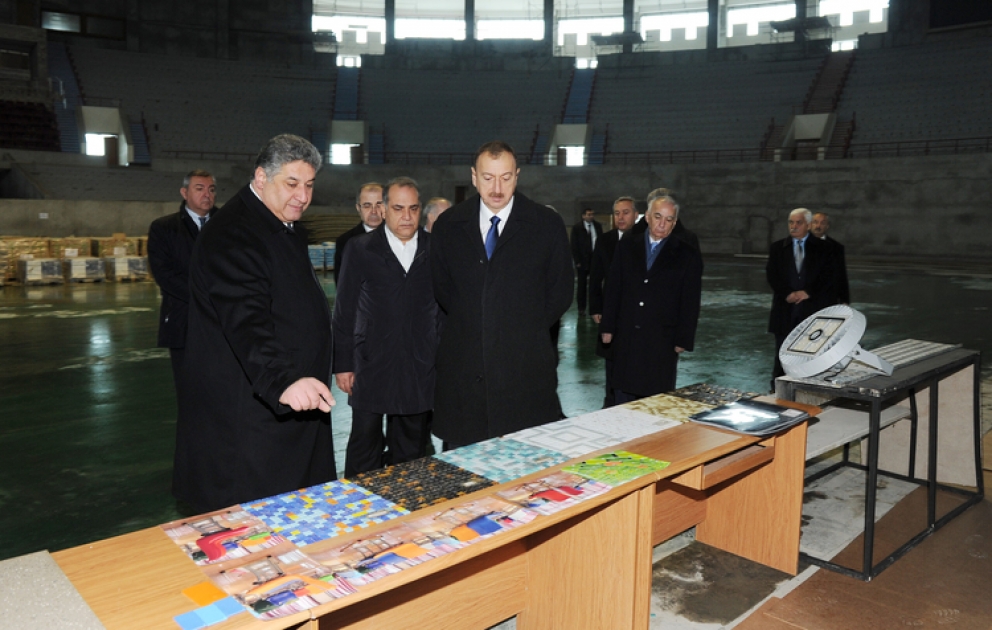 President Ilham Aliyev views project of repair and reconstruction work to be carried out in Sports and Concert Complex after Heydar Aliyev