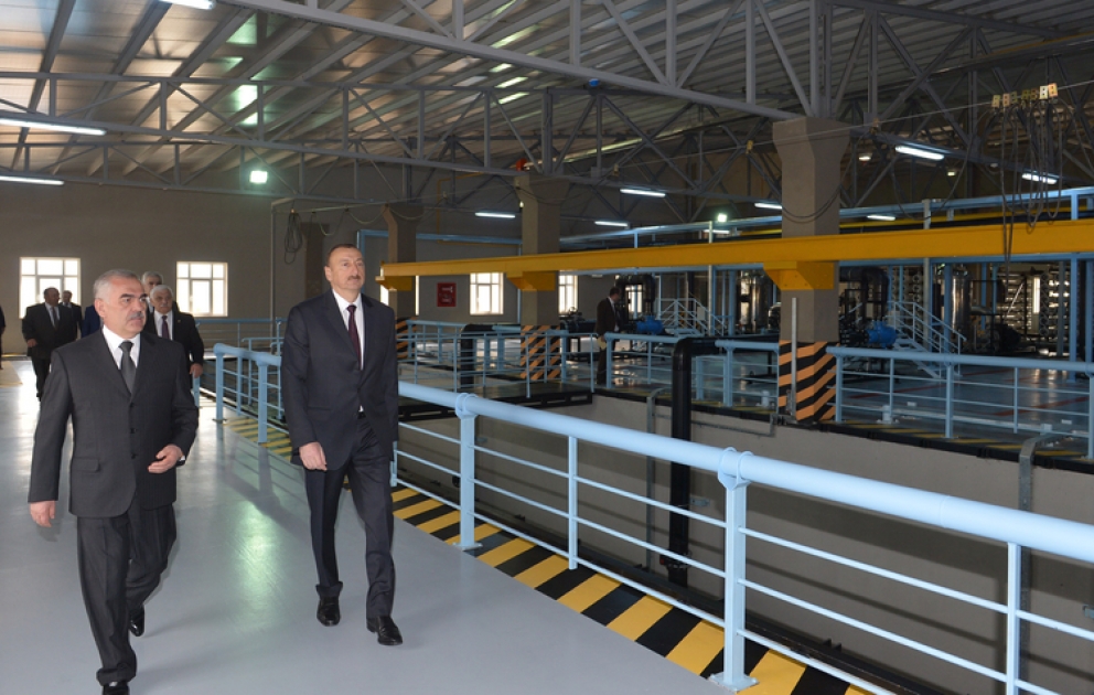 Azerbaijani President attends ceremony to inaugurate Nakhchivan City Water Reservoir and Water Purification Facilities Complex