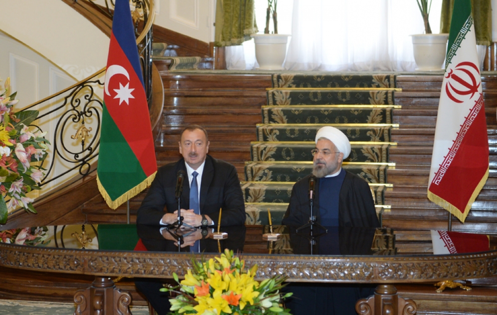 Presidents of Azerbaijan, Iran make press statements