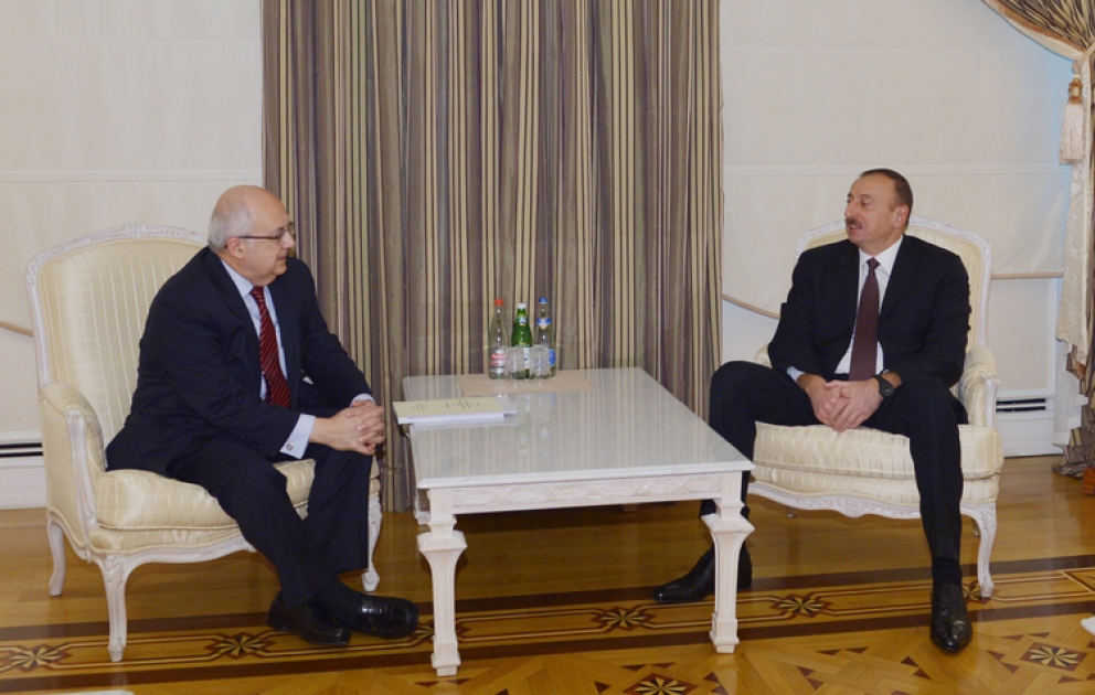 Azerbaijani President Ilham Aliyev received co-chair of Nizami Ganjavi International Center, director of Egypt`s Bibliotheca Alexandrina Ismail Serageldin