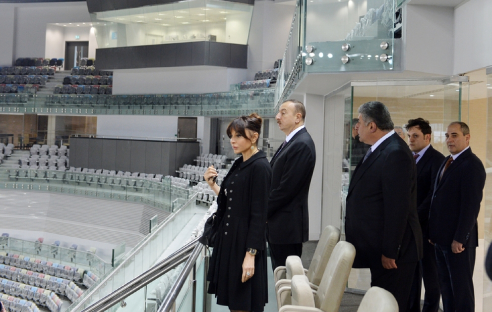 Le président azerbaïdjanais Ilham Aliyev a visité le chantier de l’Arène national de Gymnastique à Bakou
