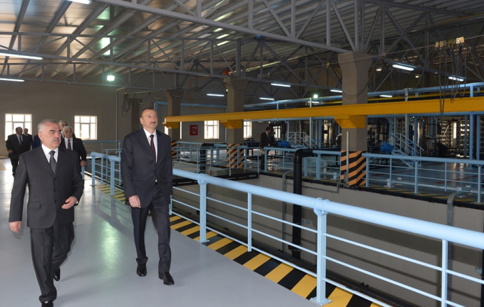 Le président azerbaïdjanais a participé à la cérémonie de la mise en service du barrage et du centre assainissement d’eau à Nakhitchevan