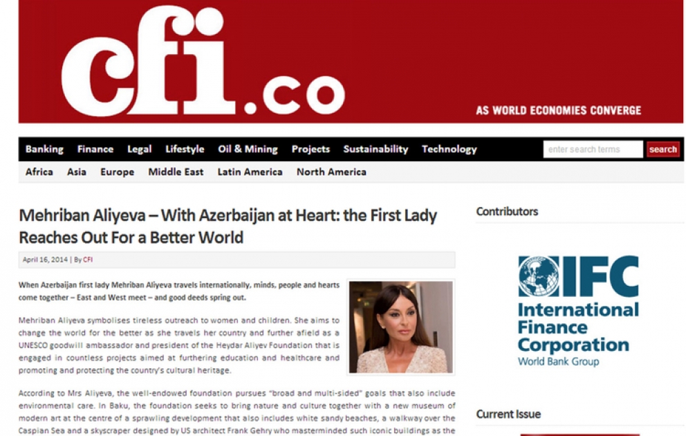 La première dame Mehriban Aliyeva tend la main pour un monde meilleur, avec l’Azerbaïdjan au cœur