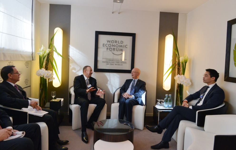 Le président azerbaïdjanais Ilham Aliyev s’est entretenu avec le président-fondateur du Forum économique mondial Klaus Schwab