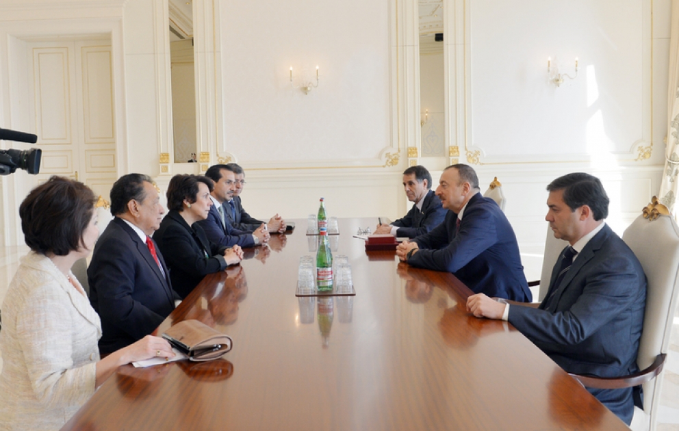Azərbaycan Prezidenti İlham Əliyev Hondurasın xarici işlər və beynəlxalq əməkdaşlıq naziri Mireya Aquero de Korralesin başçılıq etdiyi nümayəndə heyətini qəbul edib