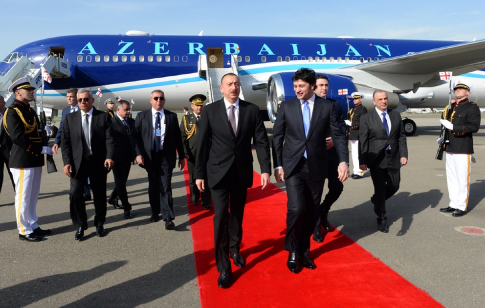 President Ilham Aliyev arrived in Georgia on a working visit