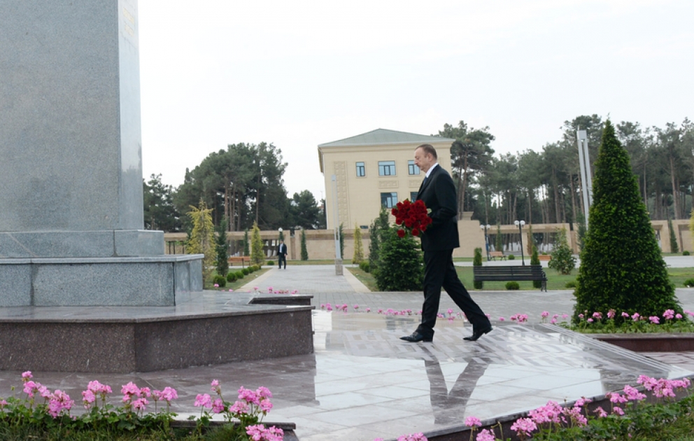 President Ilham Aliyev arrived in Neftchala District on a visit
