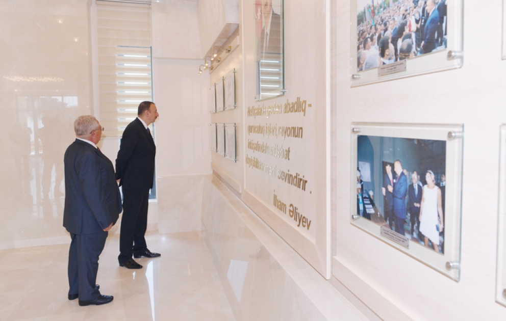 President Ilham Aliyev attended the opening of a new office building of the Neftchala District executive authority