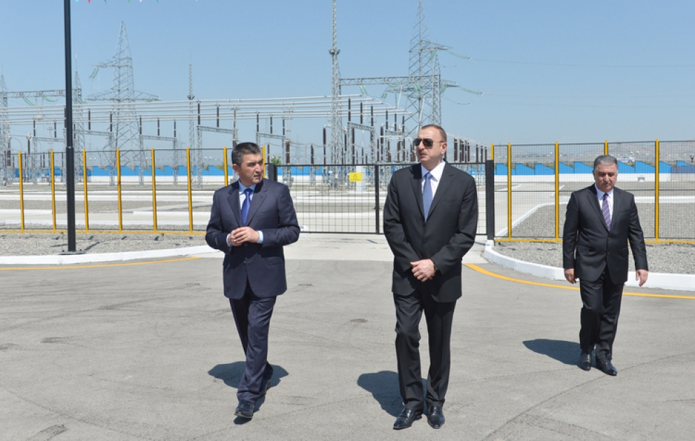 Президент Ильхам Алиев принял участие в открытии 220-киловольтной электрической подстанции «Агдаш»
