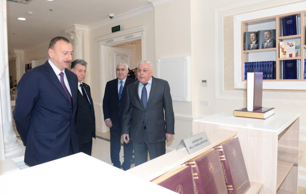 Президент Ильхам Алиев принял участие в открытии нового здания Научного центра «Азербайджанская национальная энциклопедия»
