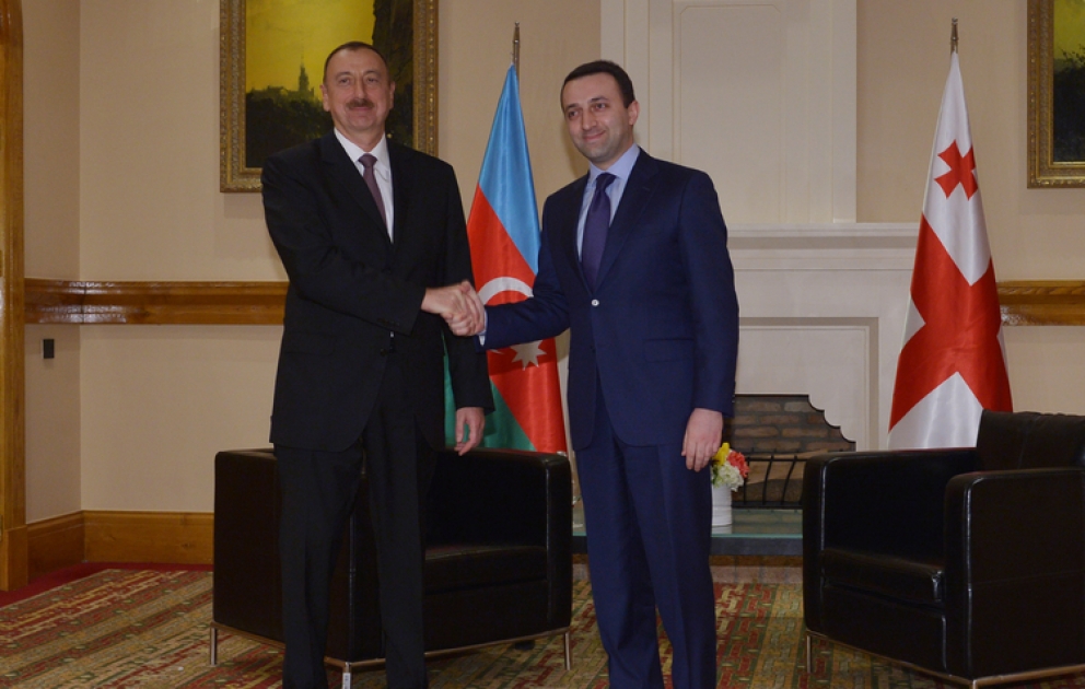 Präsident Ilham Aliyev den georgischen Premierminister Irakli Gharibaschwili getroffen