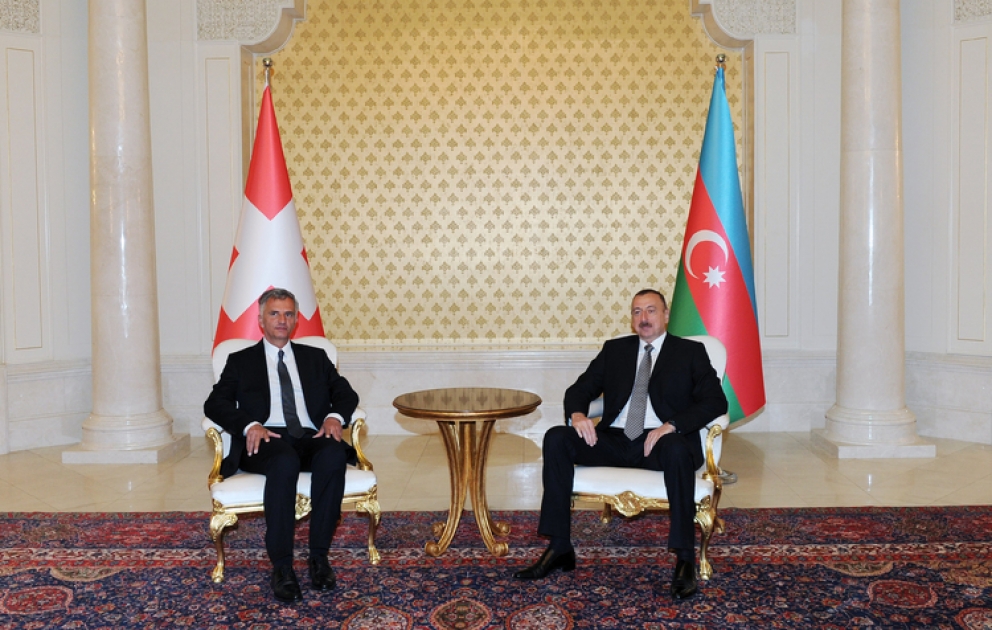 President Ilham Aliyev held a one-on-one meeting with President of the Swiss Didier Burkhalter
