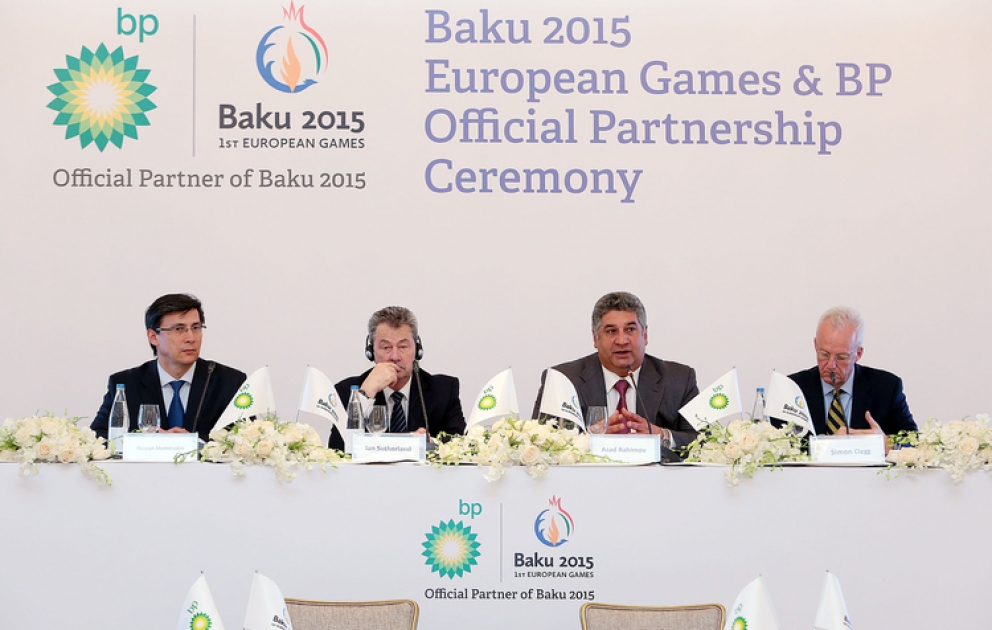 BP Bakı 2015 Avropa Oyunlarının əsas sponsorlarından biri oldu