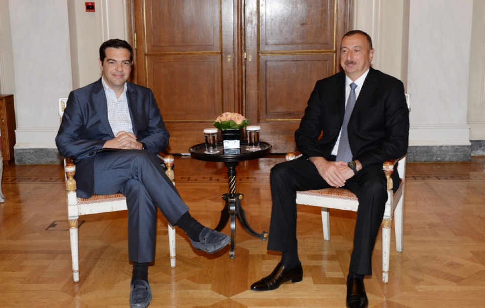Le président azerbaïdjanais Ilham Aliyev a rencontré Alexis Tsipras, chef du principal parti d’opposition gauche démocrate grec