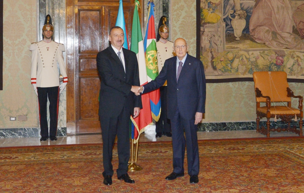 President of Azerbaijan Ilham Aliyev and President of Italy Giorgio Napolitano held a meeting in an expanded format