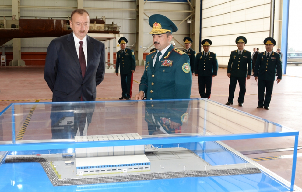 President Ilham Aliyev attended the opening of a new shipyard of the State Border Service's Coast Guard