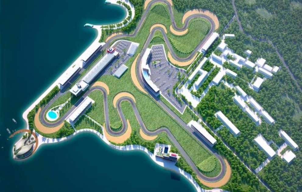 Le stade pour la Formule 1 en Azerbaïdjan