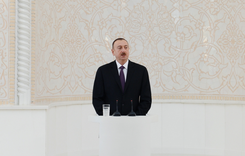 Azərbaycan Prezidenti İlham Əliyev Bakıda Heydər məscidinin açılışında iştirak edib