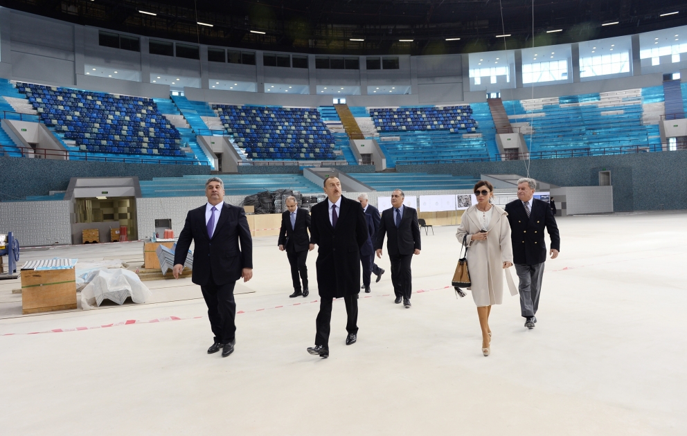 Prezident İlham Əliyev Heydər Əliyev adına İdman-Konsert Kompleksində əsaslı təmir işlərinin gedişi ilə tanış olub