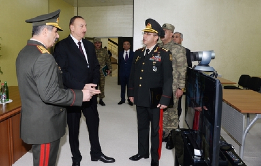 Şəmkir hərbi birliyinin hərbi şəhərciyində yeni qərargah binası istifadəyə verilib