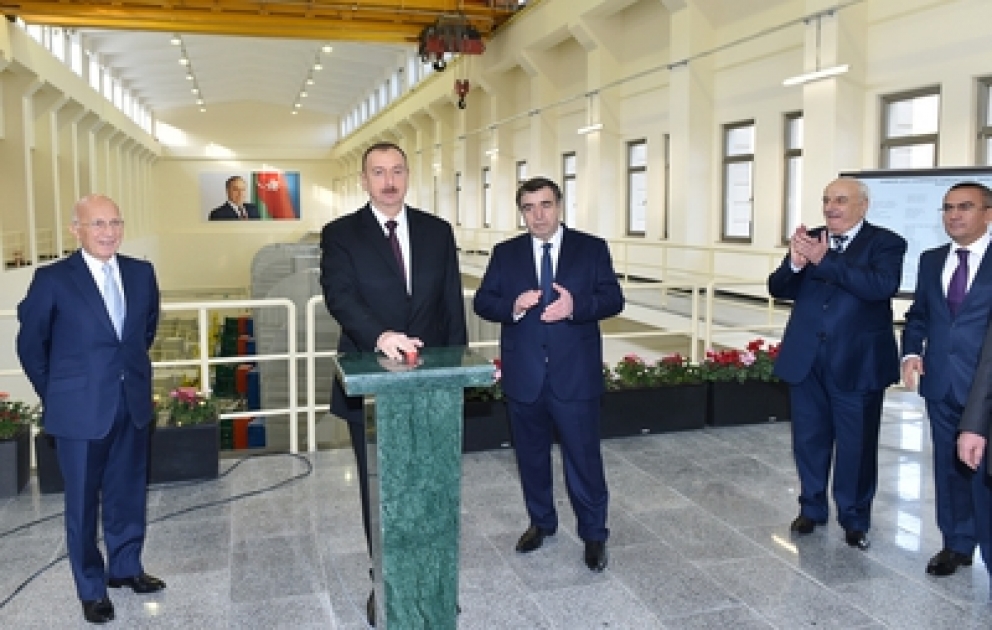Azərbaycan Prezidenti İlham Əliyev Şəmkirçay su anbarının açılış mərasimində iştirak edib
