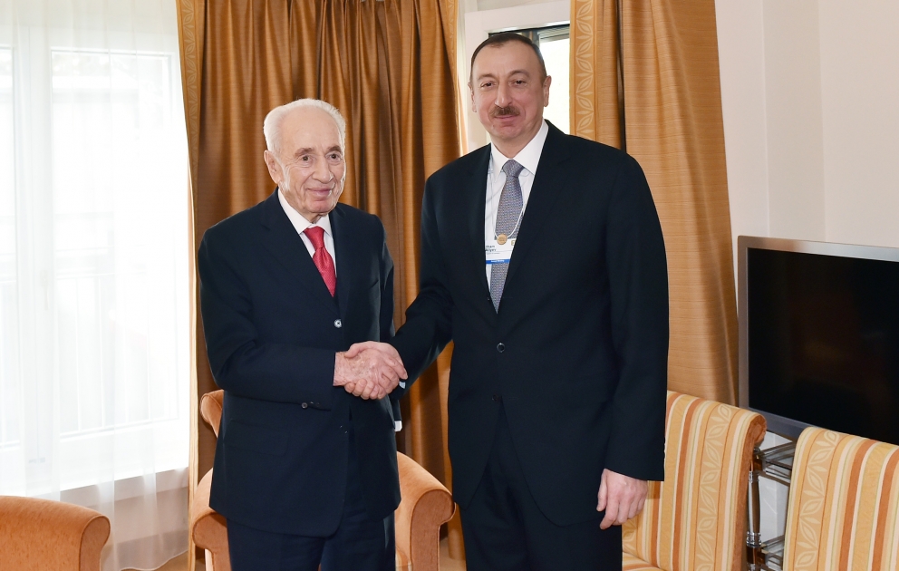 Azərbaycan Prezidenti İlham Əliyevin və İsrailin sabiq Prezidenti Şimon Peresin görüşü olub
