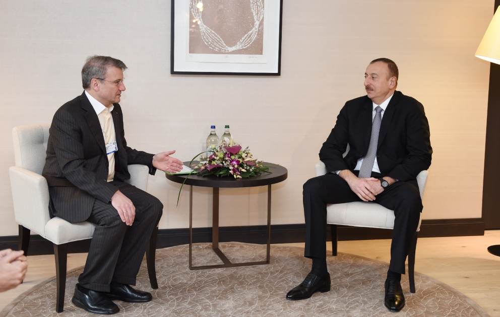 Prezident İlham Əliyev “Sberbank”ın sədri ilə görüşüb