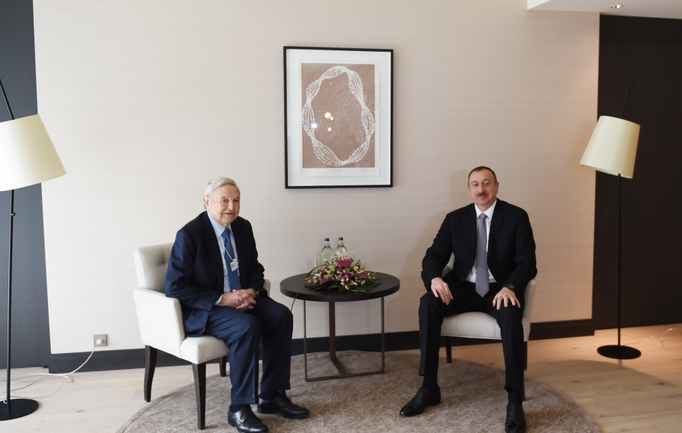 Prezident İlham Əliyev “Soros Fondu”nun təsisçisi Corc Soros ilə görüşüb