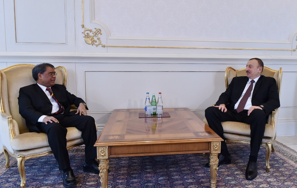 Prezident İlham Əliyev Hindistanın Azərbaycandakı səfirini diplomatik fəaliyyətinin başa çatması ilə əlaqədar qəbul edib