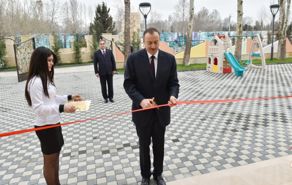Heydər Əliyev Fondunun təşəbbüsü ilə Mingəçevirdə tikilən uşaq bağçasının açılışı olub
