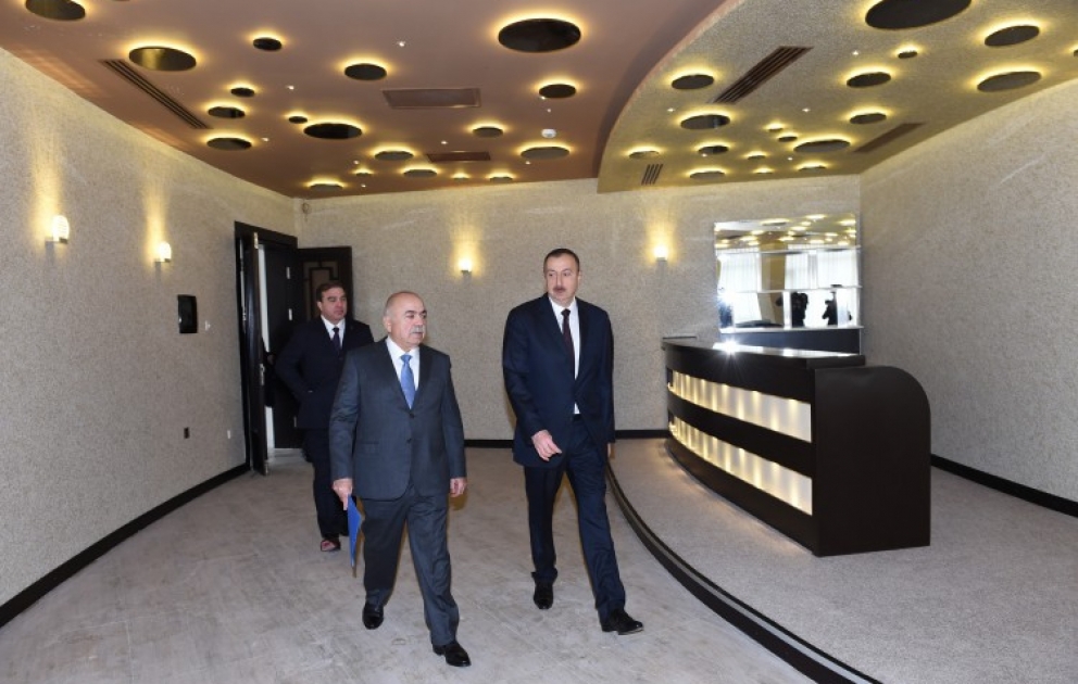 Mingatchevir : le président Ilham Aliyev s’est rendu au chantier de l’hôtel Aghsaray