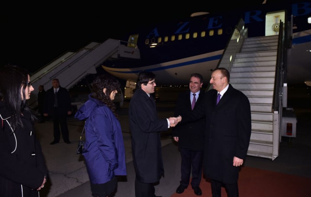 President Ilham Aliyev arrived in Bulgaria on an official visit