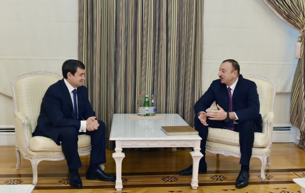 Президент Азербайджанской Республики Ильхам Алиев принял помощника Президента России, вице-президента Олимпийского Комитета Игоря Левитина