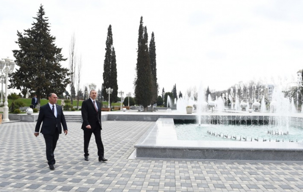 Im Bezirk Barda ein neuer Park- Boulevard zur Nutzung überlassen