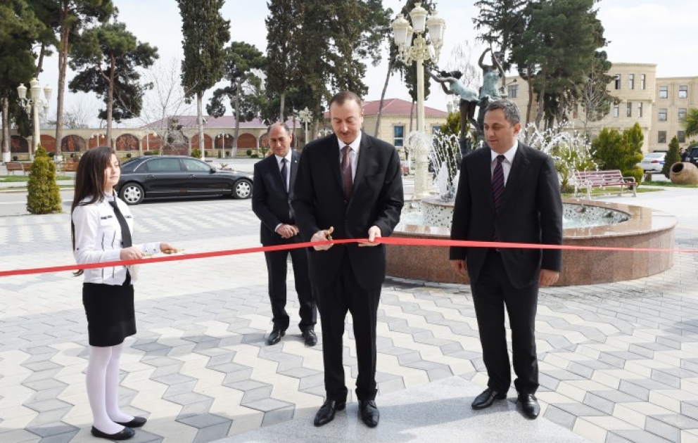 President Ilham Aliyev attended the opening of the Children`s Art School No. 1 in Barda