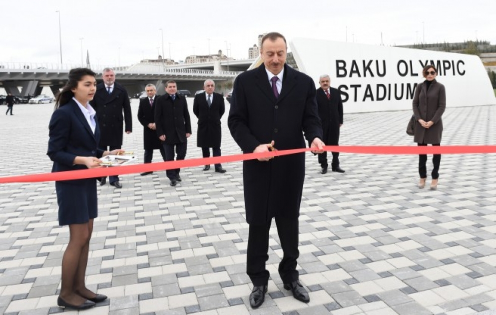 Azərbaycan Prezidenti İlham Əliyev Bakı Olimpiya Stadionunun açılışında iştirak edib