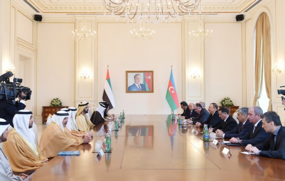President Ilham Aliyev and His Highness Sheikh Mohammed bin Rashid Al Maktoum held an expanded meeting