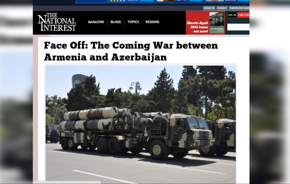 American journal posts article titled “Face Off: The Coming War between Armenia and Azerbaijan"