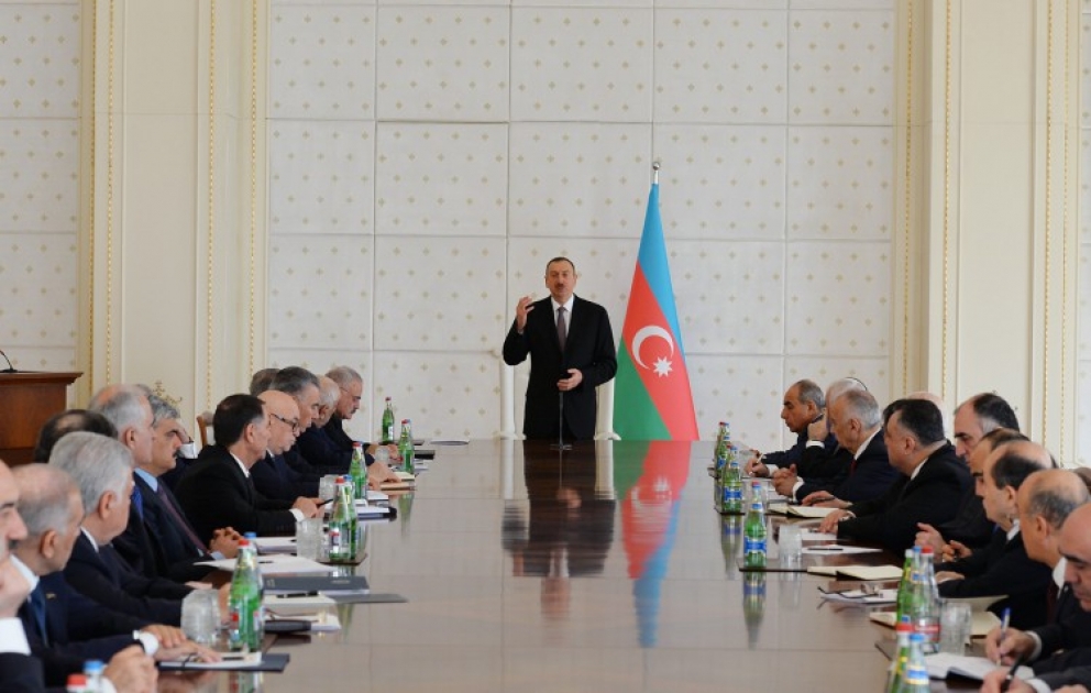 President Ilham Aliyev chaired the meeting of the Cabinet of Ministers dedicated to the results of socioeconomic development in the first quarter of 2015 and objectives for the future