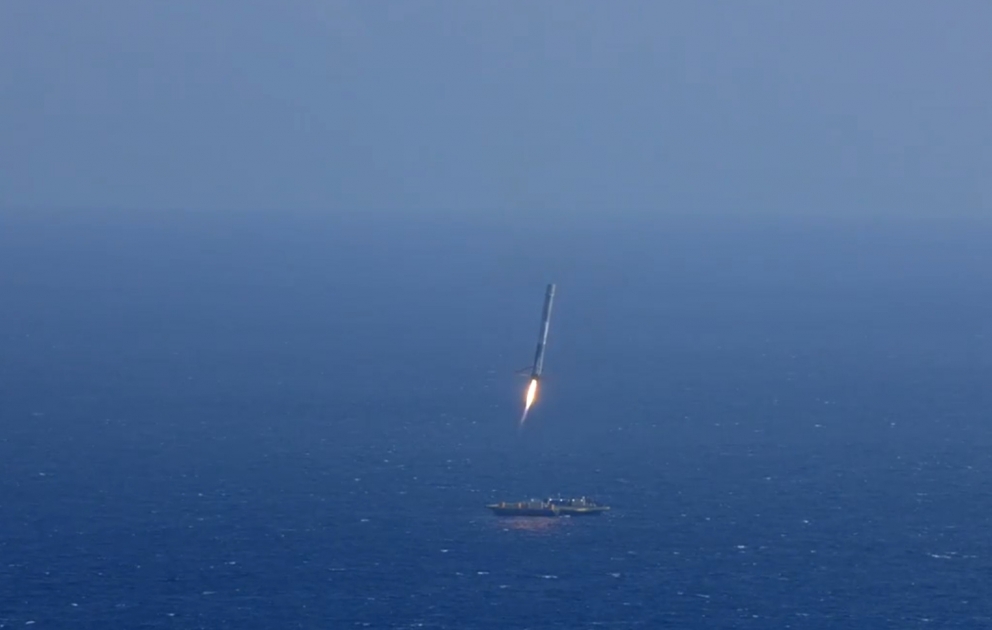 SpaceX Falcon rocket explodes over sea